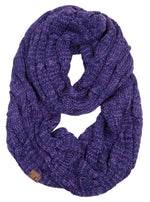 C.C. Cable Knit Infinity Scarf - 2 Tone