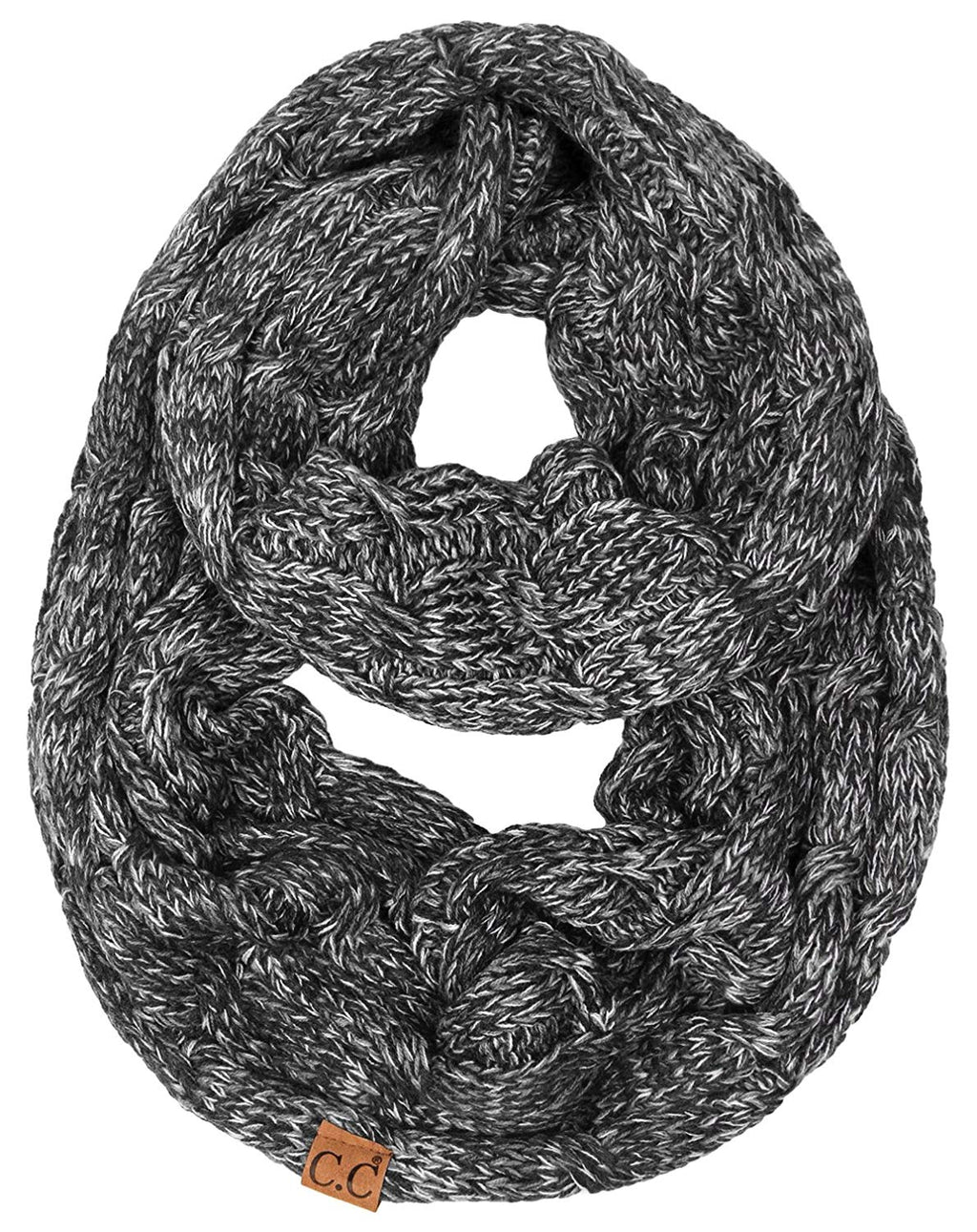C.C. Cable Knit Infinity Scarf - 4 Tone