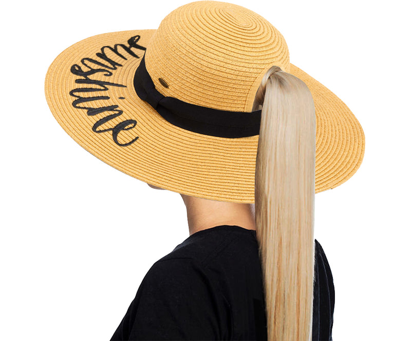 Ponytail Sun Hat - Hello Sunshine