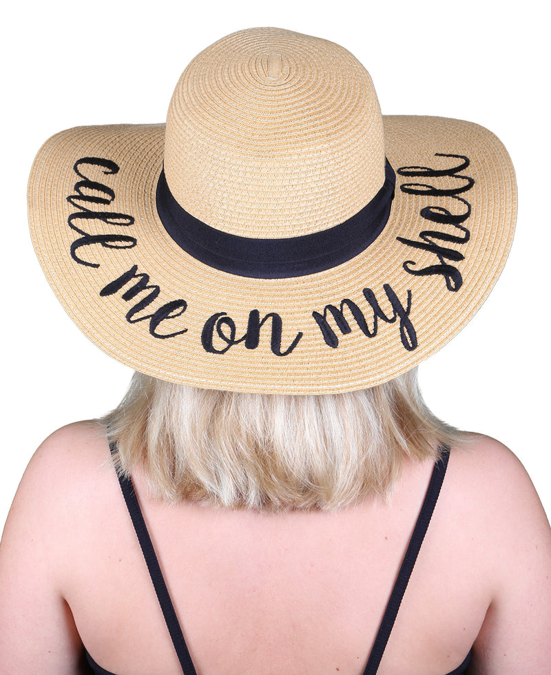 C.C Embroidered Sun Hat - Call Me On My Shell