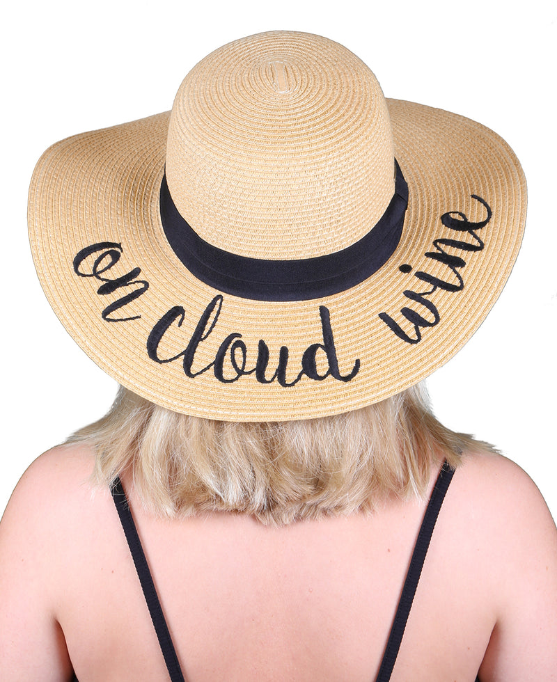 C.C Embroidered Sun Hat - On Cloud Wine
