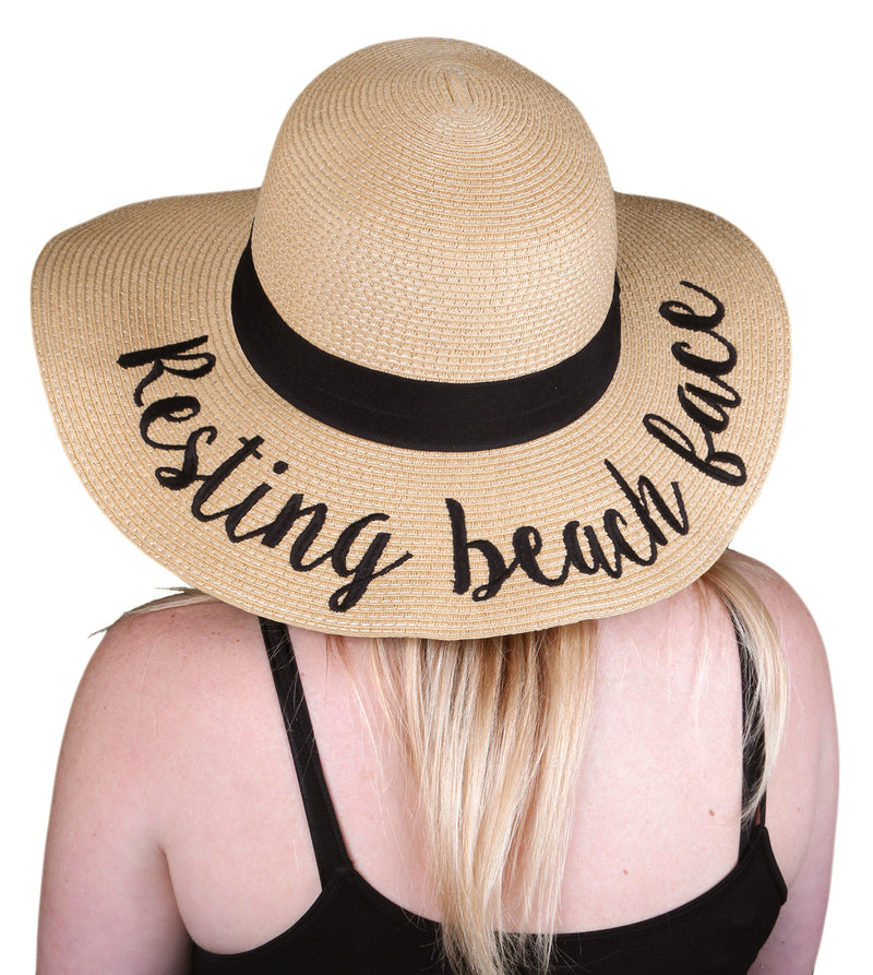 C.C Embroidered Sun Hat - Resting Beach Face
