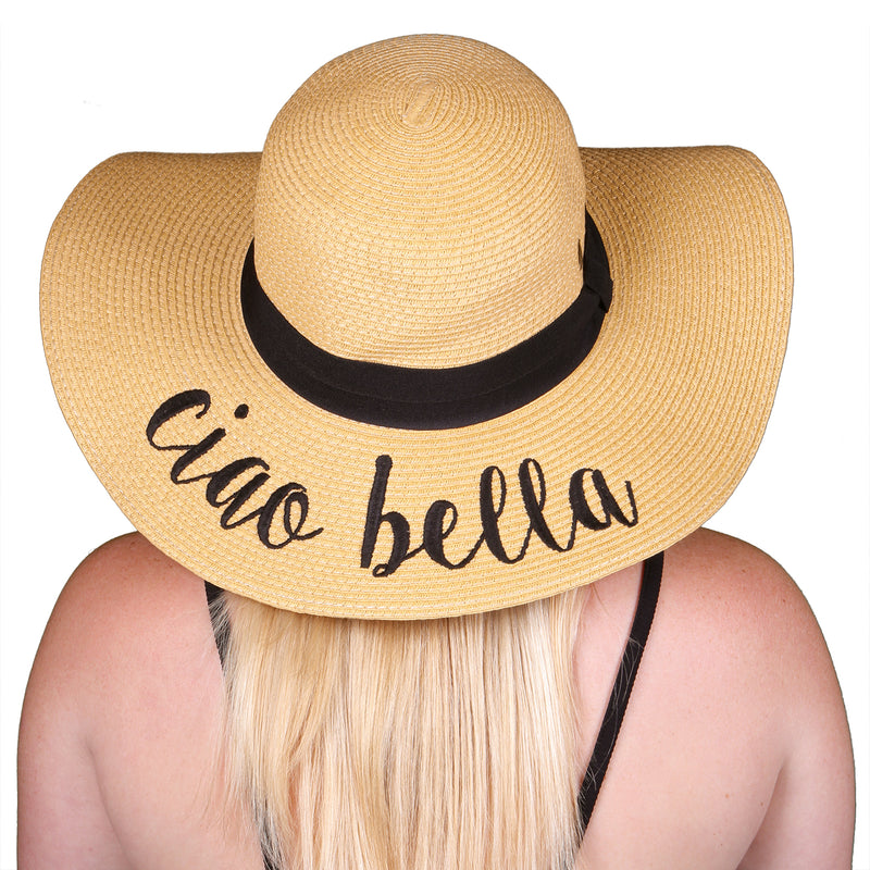 C.C Embroidered Sun Hat - Ciao Bella