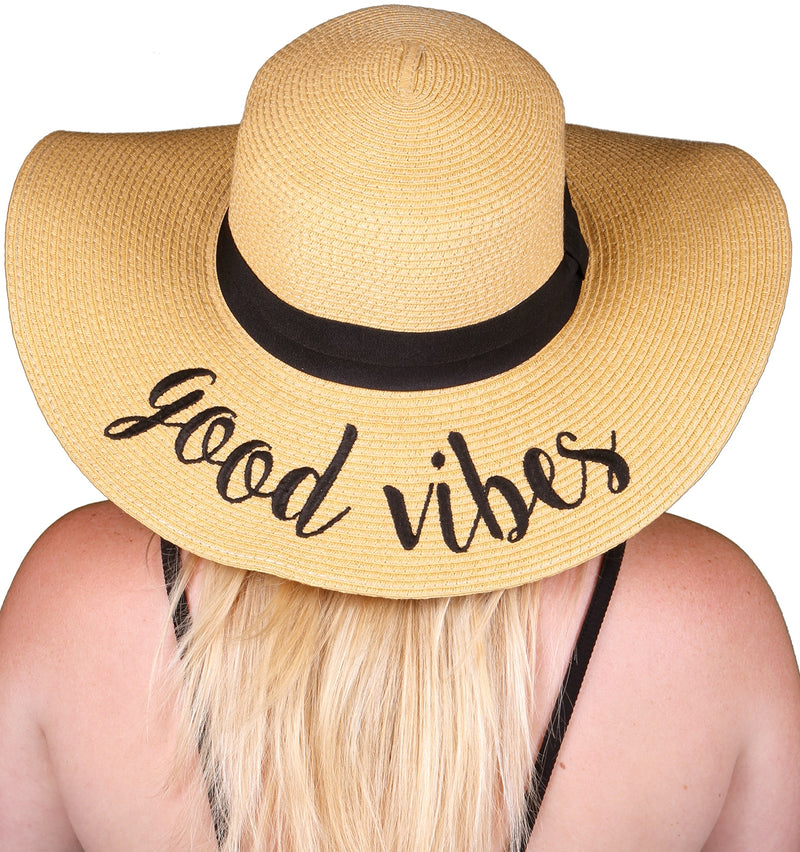 C.C Embroidered Sun Hat - Good Vibes