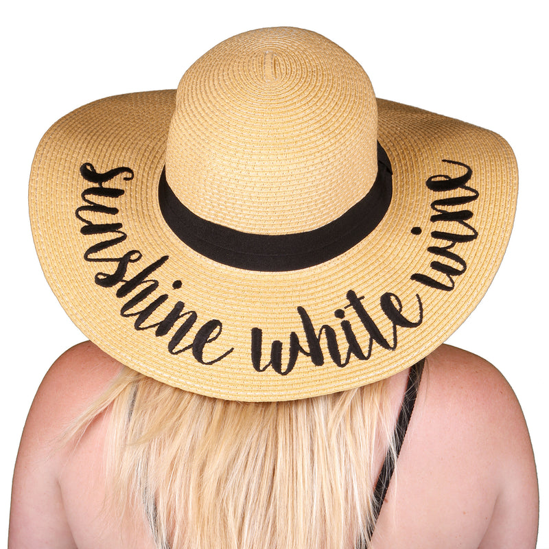 C.C Embroidered Sun Hat - Sunshine White Wine