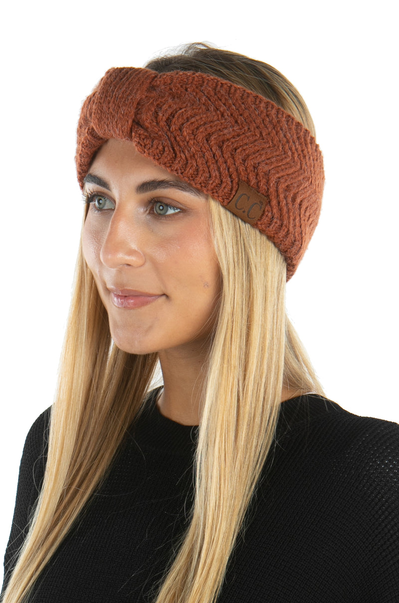 Womens Headwrap Soft Knit Warm Ear Warmer Bow Turban Style Headband