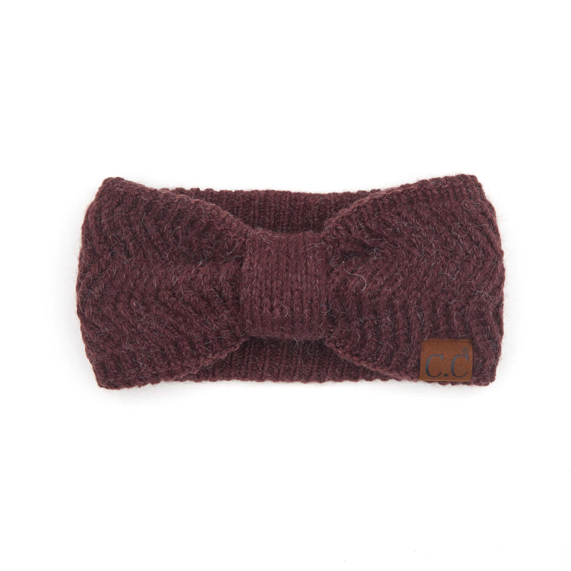Womens Headwrap Soft Knit Warm Ear Warmer Bow Turban Style Headband
