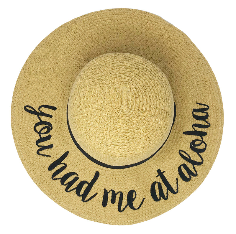 C.C Embroidered Sun Hat  - You Had Me at Aloha