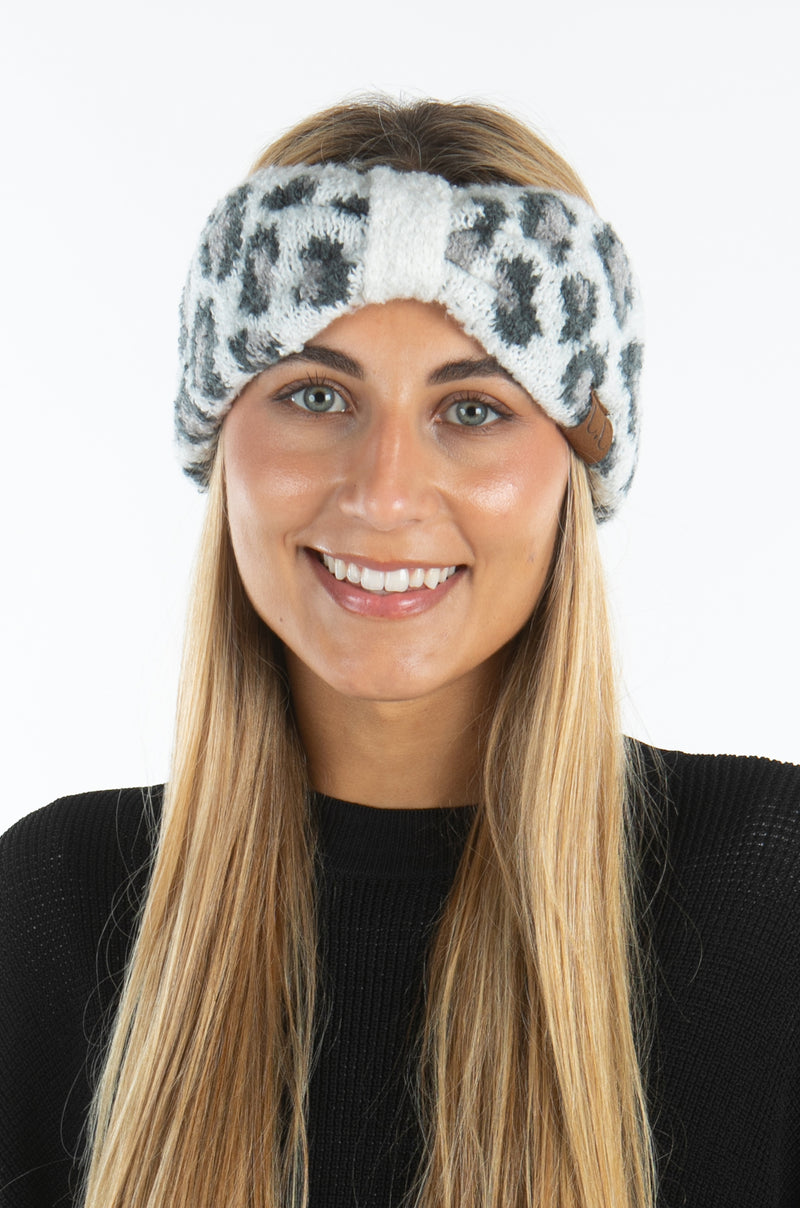 Womens Headwrap Soft Knit Warm Ear Warmer Bow Turban Style Headband