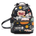 Mini Backpack - Cartoon/Icons (Black)