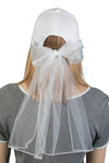 C.C Embroidered Baseball Cap - Bride (White with Veil)