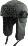 Trapper Hat - Black Faux Fur Water Resistant