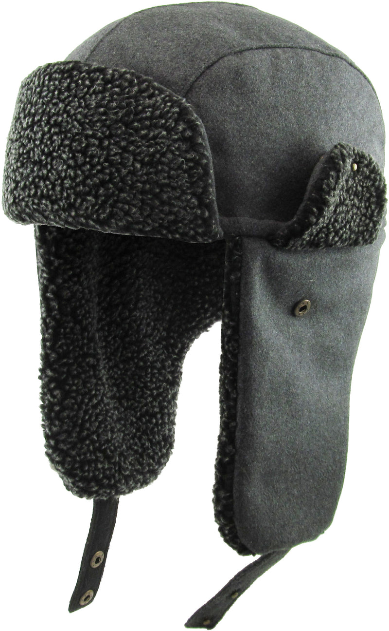 Trapper Hat - Black Faux Fur Water Resistant
