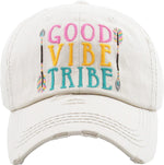 Distressed Baseball Cap - Good Vibe Tribe