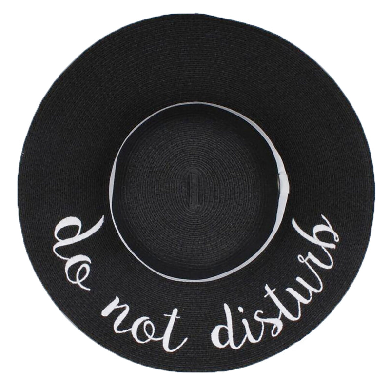 C.C Embroidered Sun Hat - Do Not Disturb (Black Hat with White Lettering)