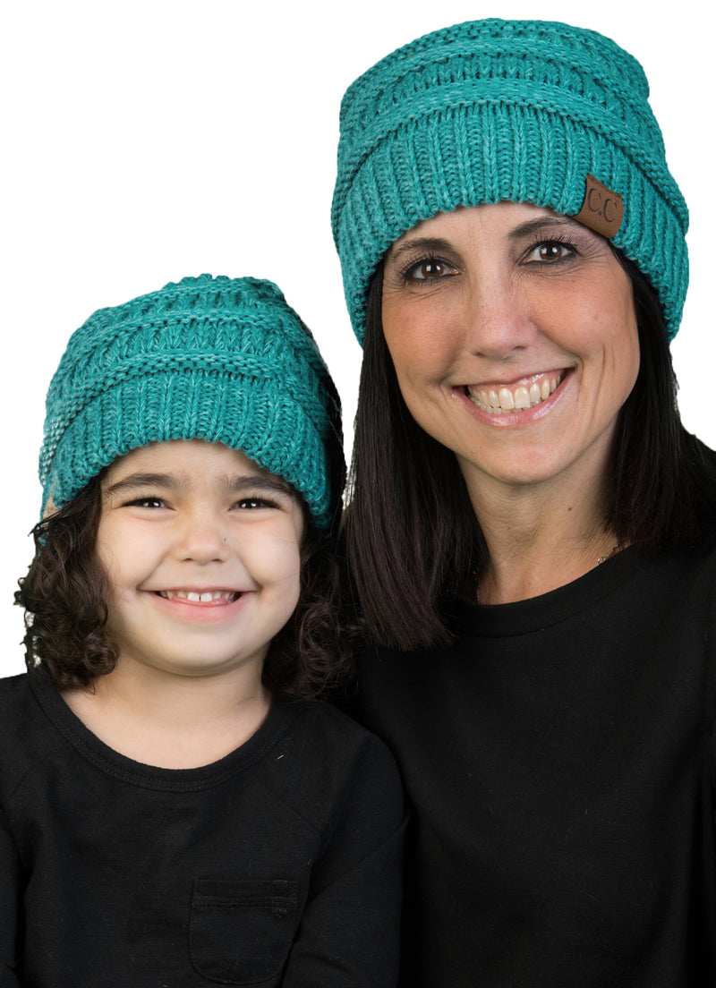C.C Women & Children's Matching Beanie Bundle - Mint Mix #15