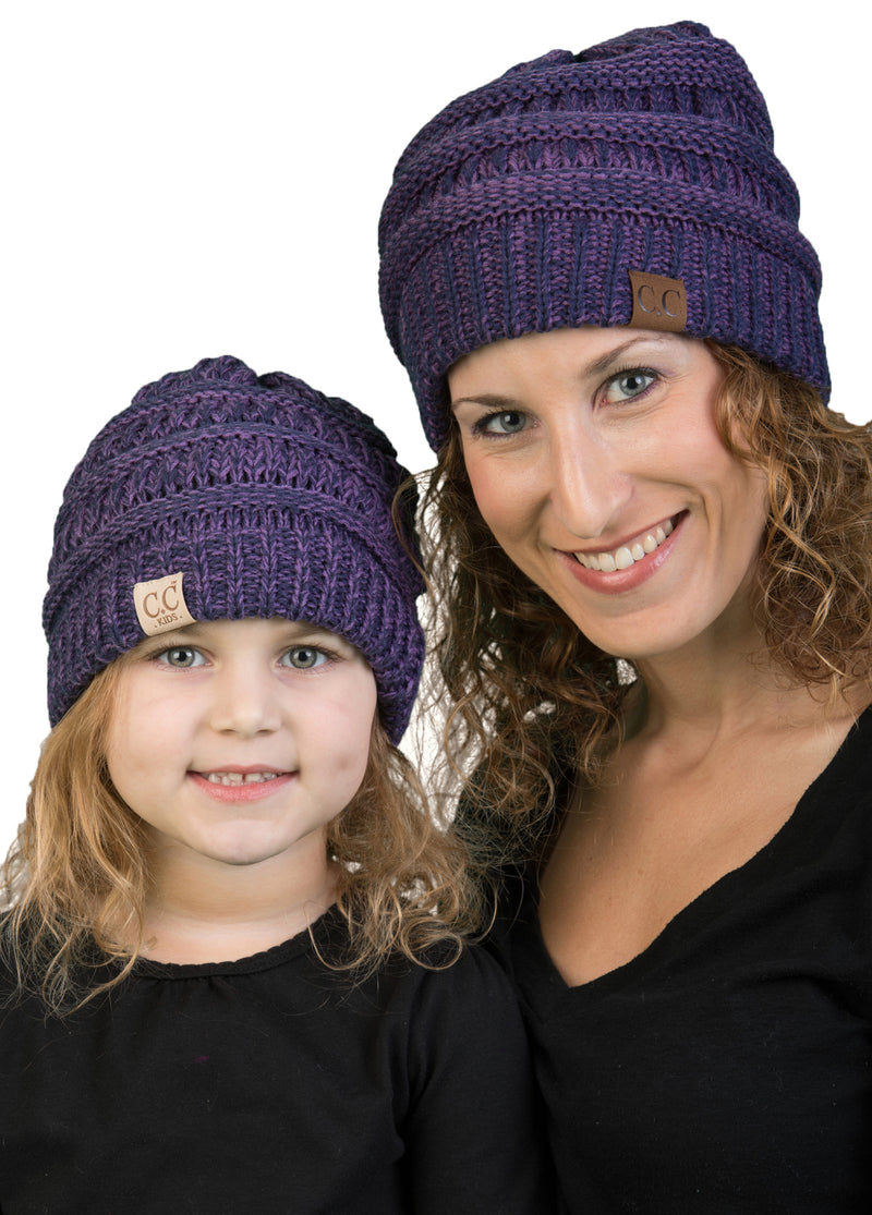 C.C Women & Children's Matching Beanie Bundle - Violet Mix #21