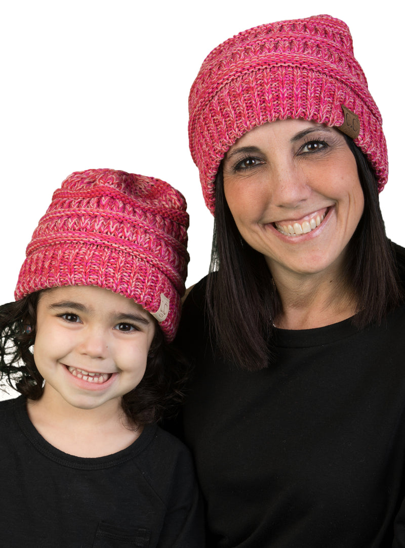 C.C Women & Children's Matching Beanie Bundle - Red & Pink Mix #10