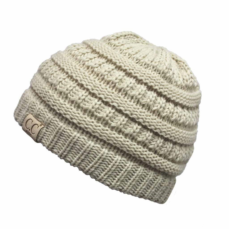 C.C. Kid's Classic Fit Cable Knit Beanie - Solid Colors