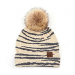 C.C. Faux Fur Pom Hat: Animal Print