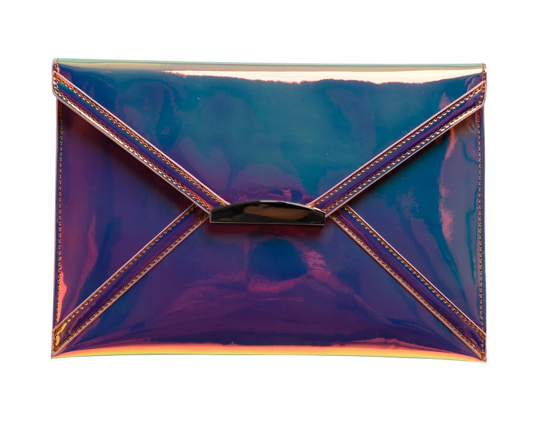 Evening Envelope Clutch - Holographic Pink