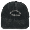 Unconstructed Dad Hat - In Dog Year I'm Dead (Washed Black)