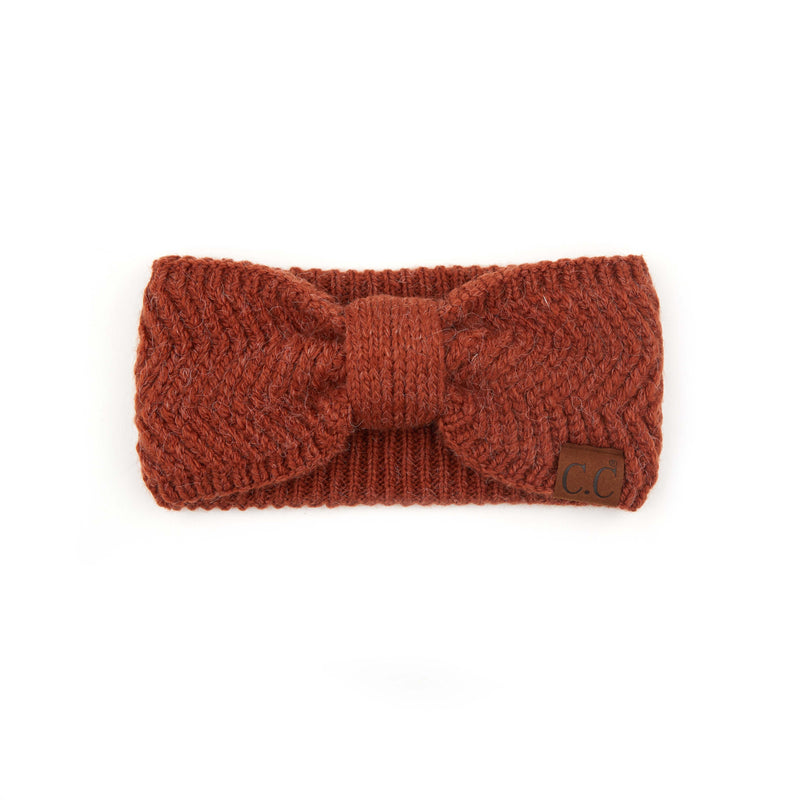 Womens Headwrap Soft Knit Warm Ear Warmer Bow Turban Style Headband
