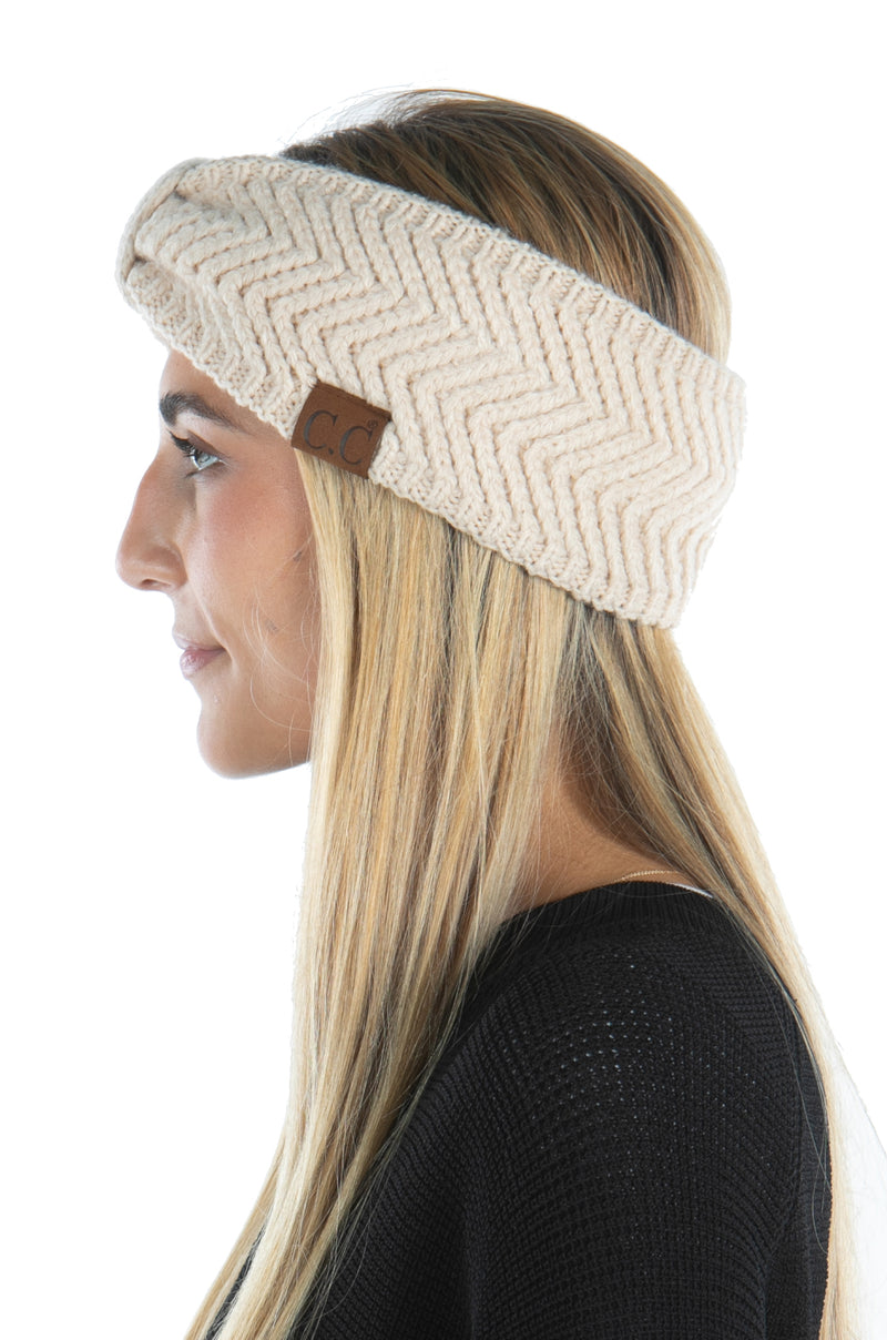 Womens Headwrap Soft Knit Warm Ear Warmer Bow Turban Style Headband