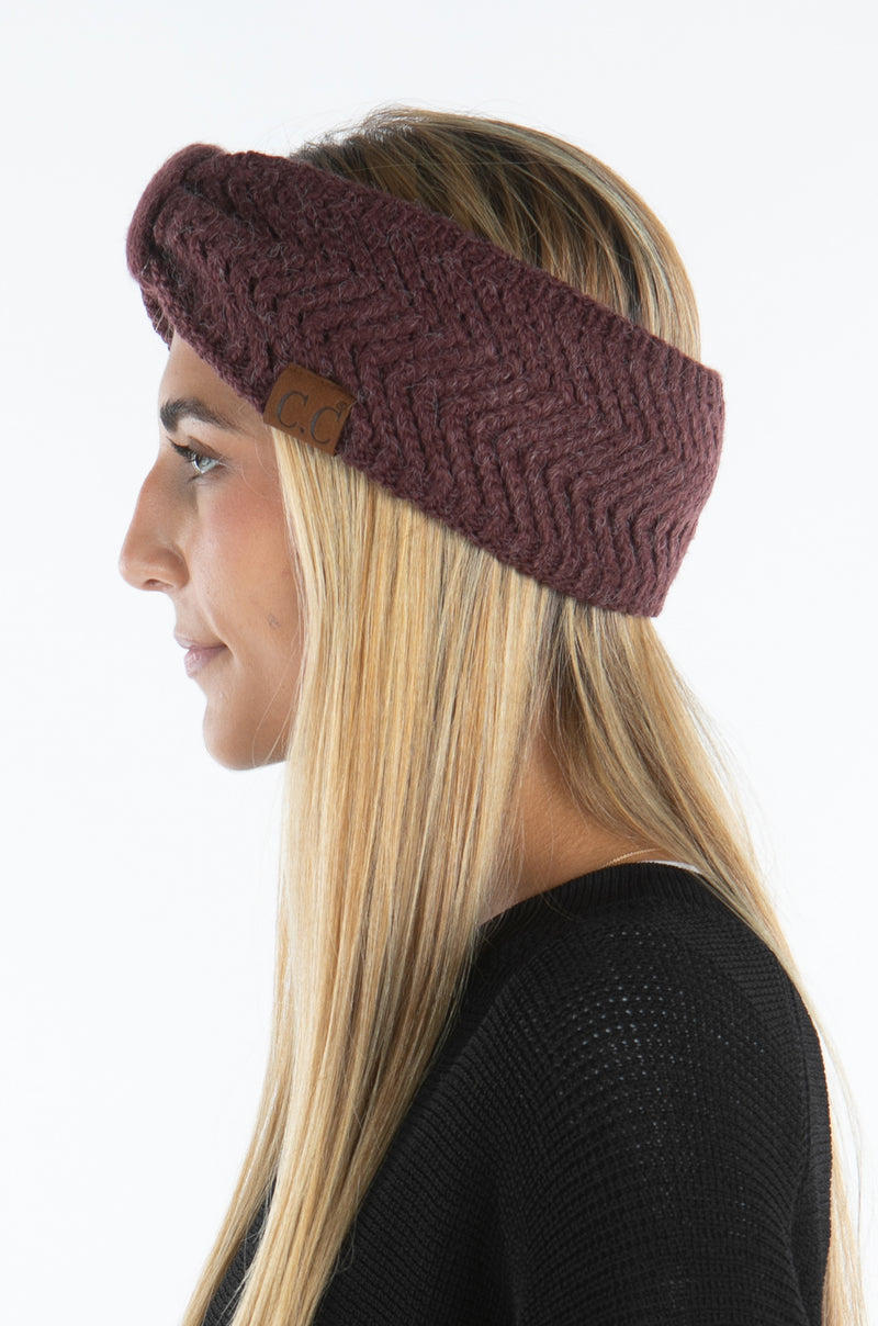 Womens Headwrap Soft Knit Warm Ear Warmer Bow Turban Style Headband