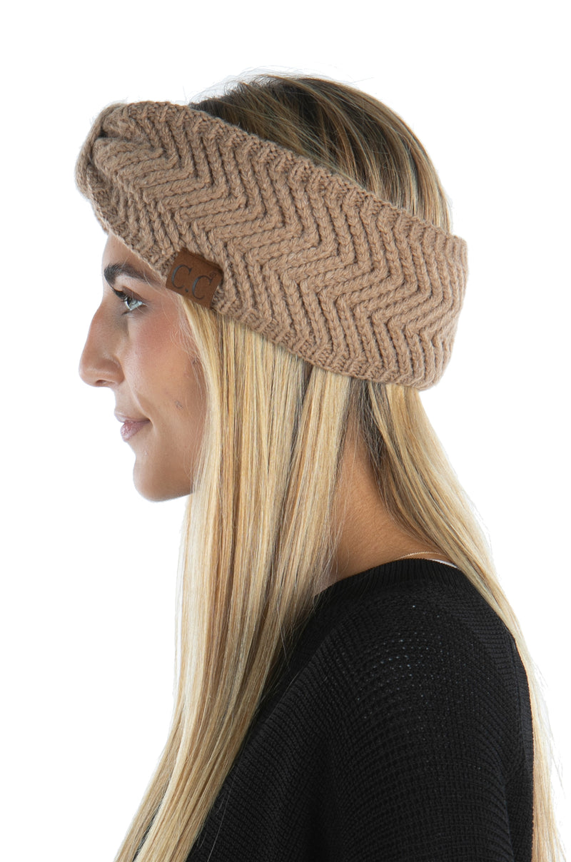 Womens Headwrap Soft Knit Warm Ear Warmer Bow Turban Style Headband