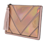 Funky Junque Evening Clutch - Metallic Chevron Rose