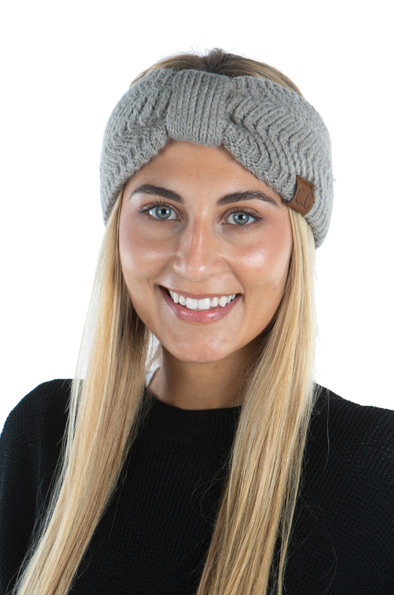 Womens Headwrap Soft Knit Warm Ear Warmer Bow Turban Style Headband