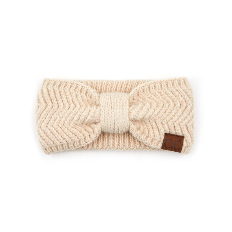 Womens Headwrap Soft Knit Warm Ear Warmer Bow Turban Style Headband