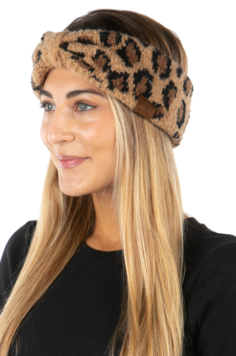 Womens Headwrap Soft Knit Warm Ear Warmer Bow Turban Style Headband